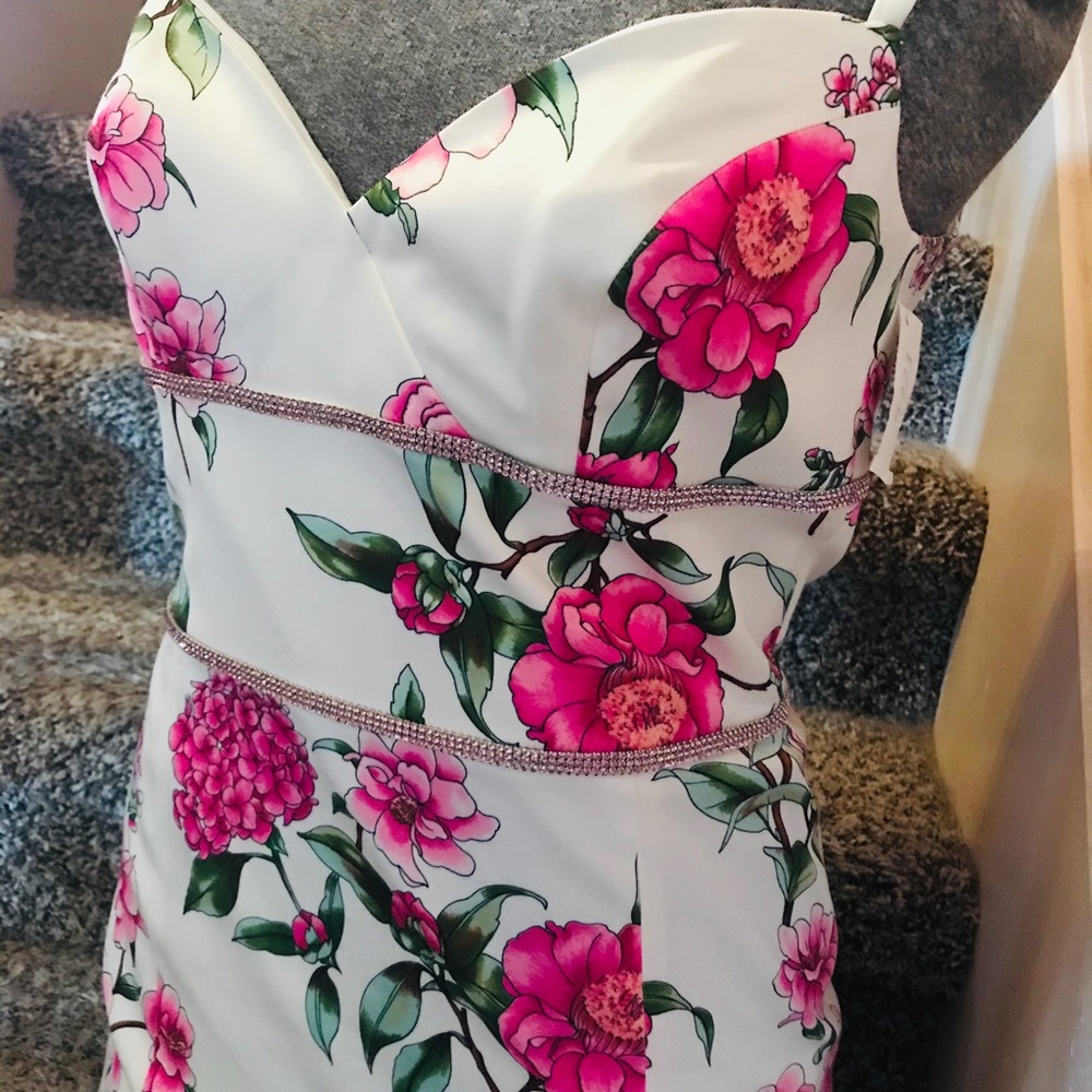 NEW Escada bustier white floral dress with blazer